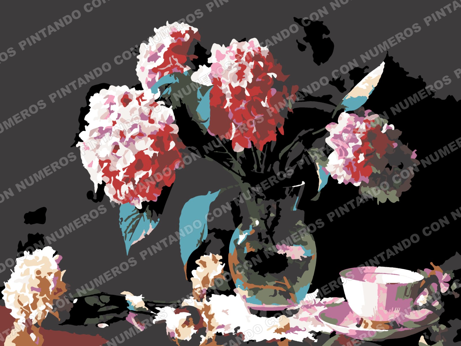284 · HORTENSIAS CON TAZA