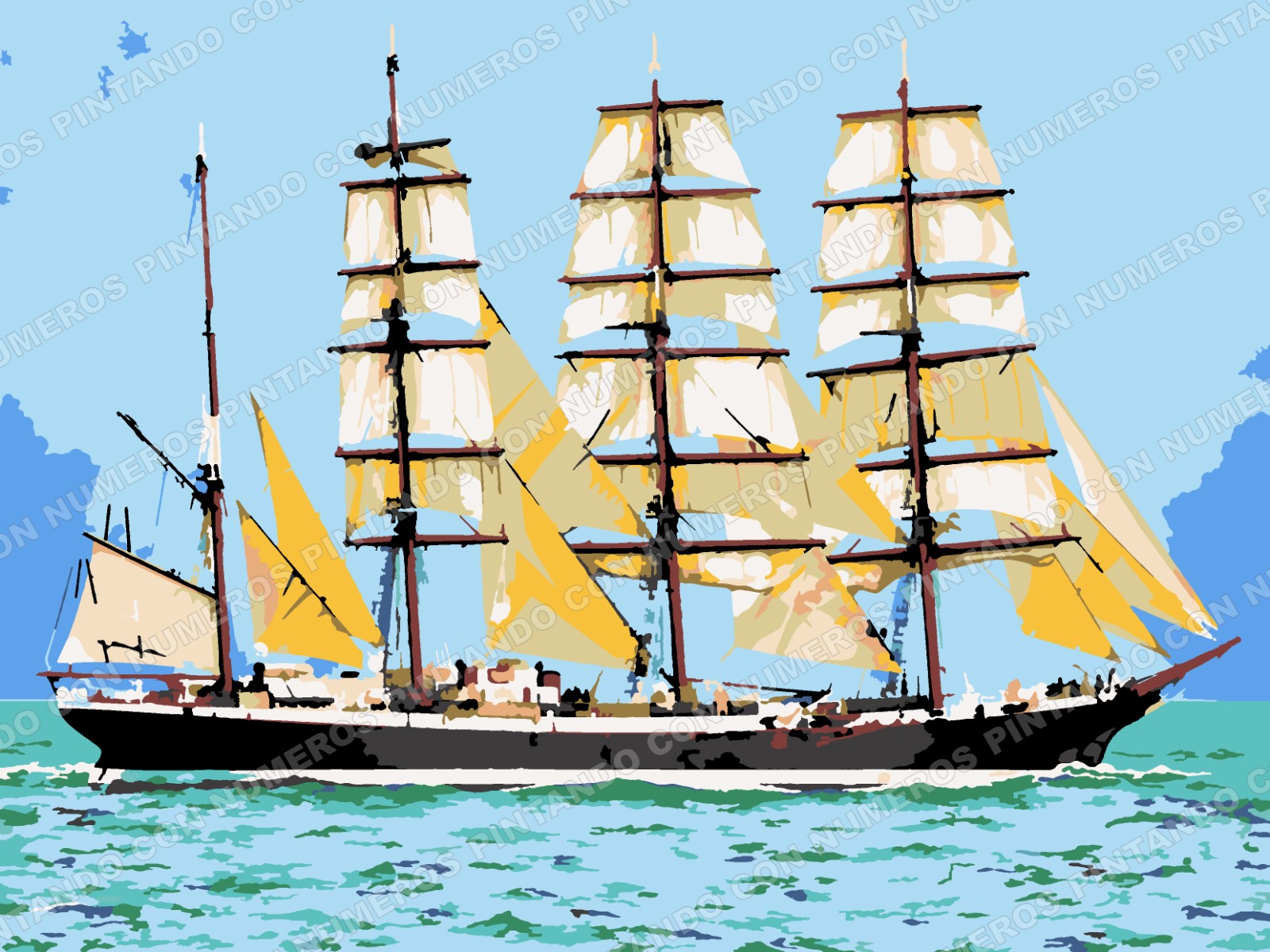 364 · VELERO TRES MÁSTILES