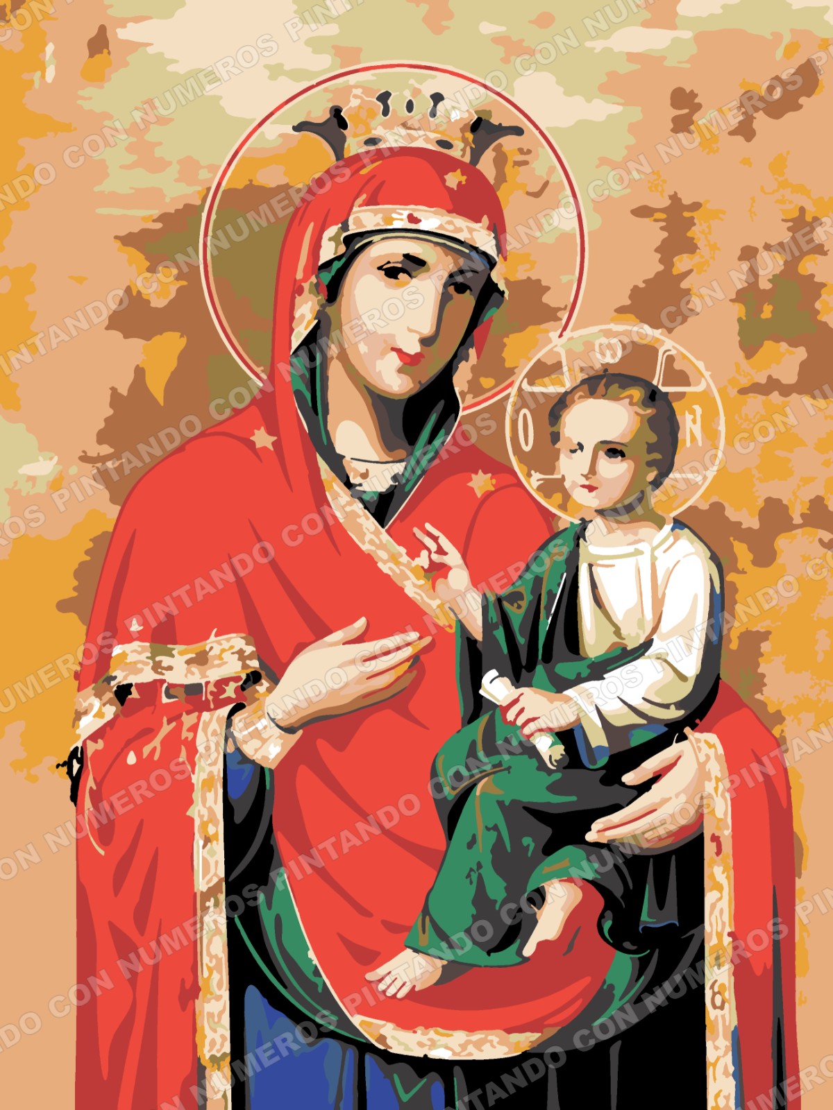 355 · VIRGEN CORONADA Y NIÑO